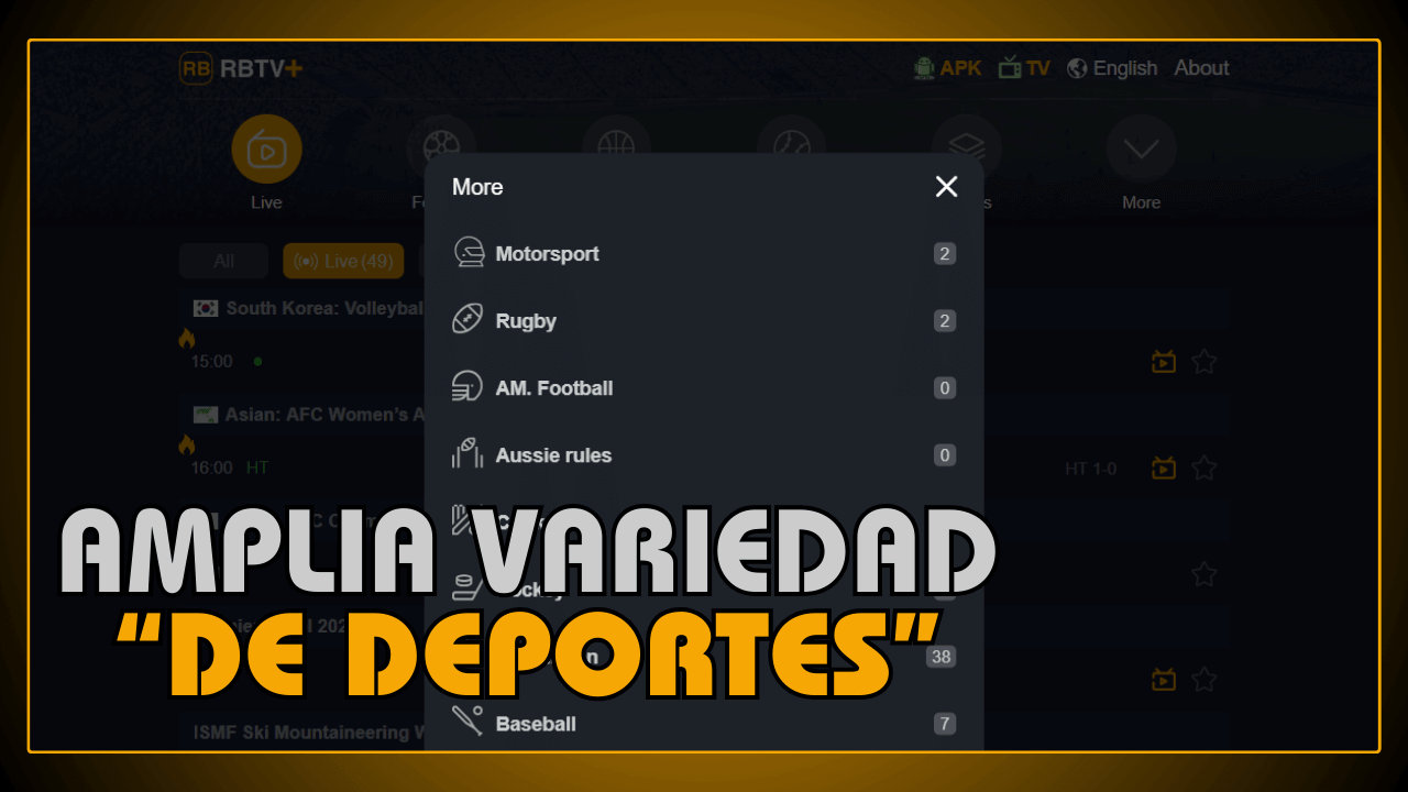 Amplia variedad de deportes