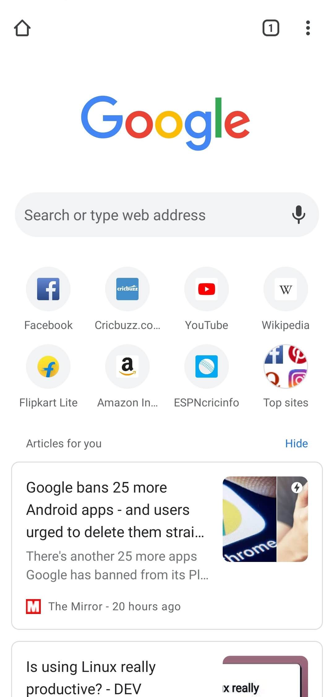 Inicia Chrome en tu dispositivo Android