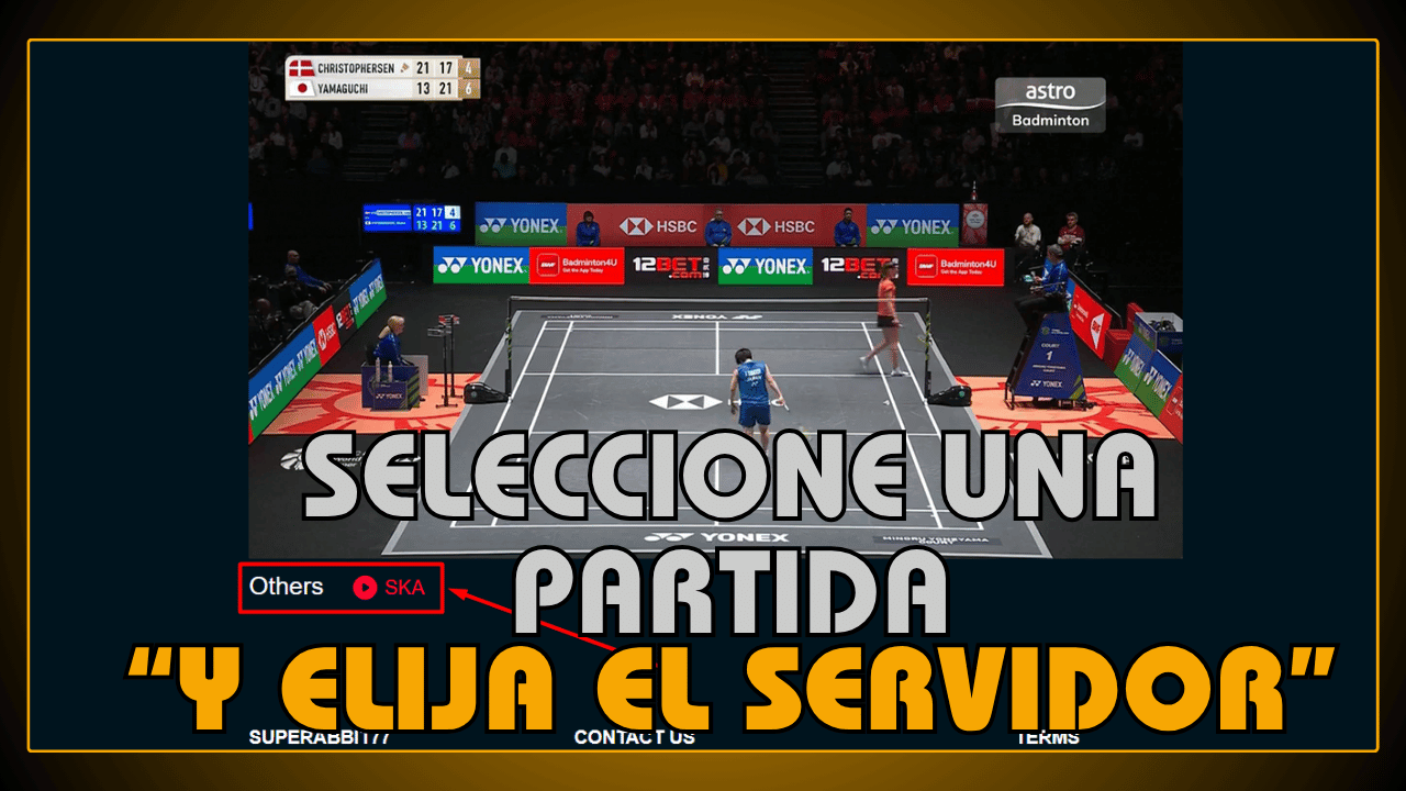 Seleccione una partida y elija el servidor